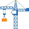 Construction crane vector icon isolated.